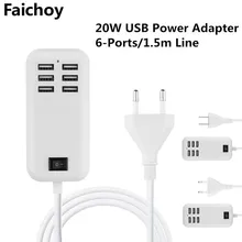 Faichoy 5 В/3 А 6 USB порт EU/US штекер телефона USB зарядное устройство несколько настенных смарт-зарядное устройство Быстрая Зарядка адаптер для всех смартфонов Pad