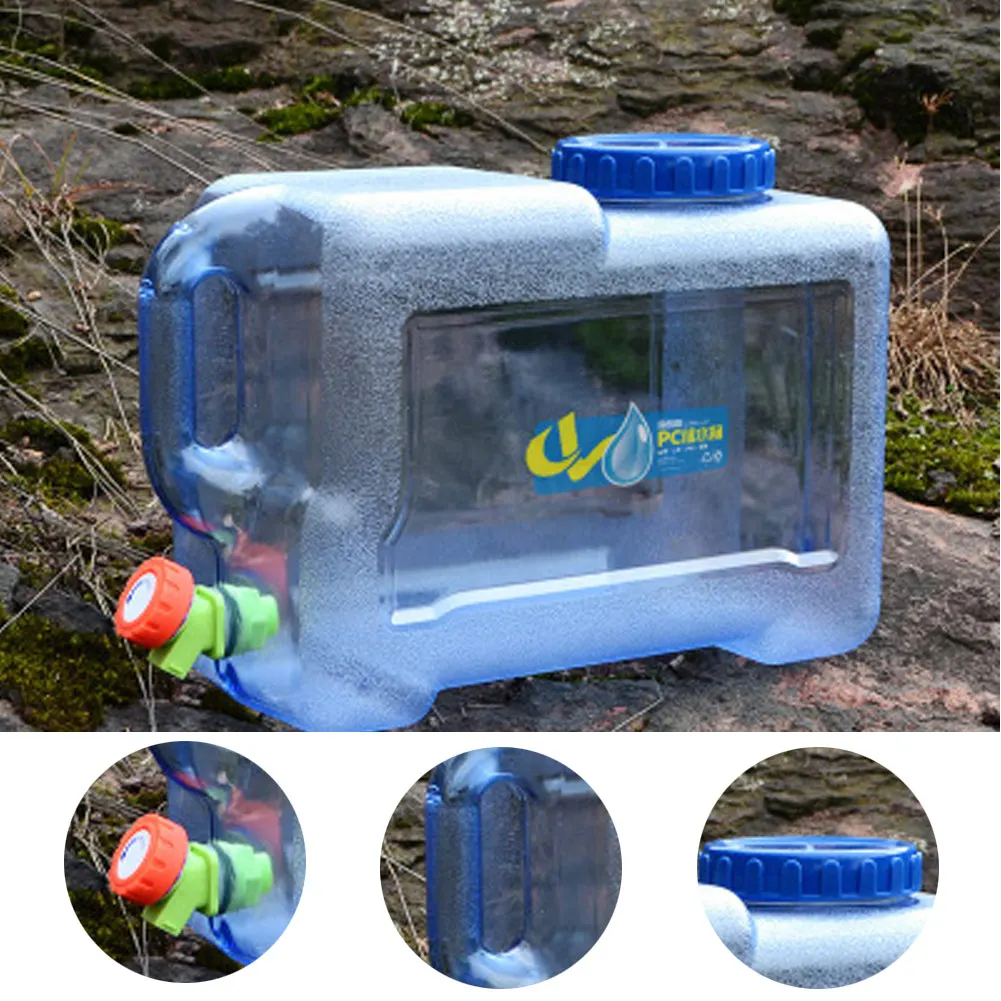 12L Outdoor Water Bucket Portable Tank Container with Faucet for Camping