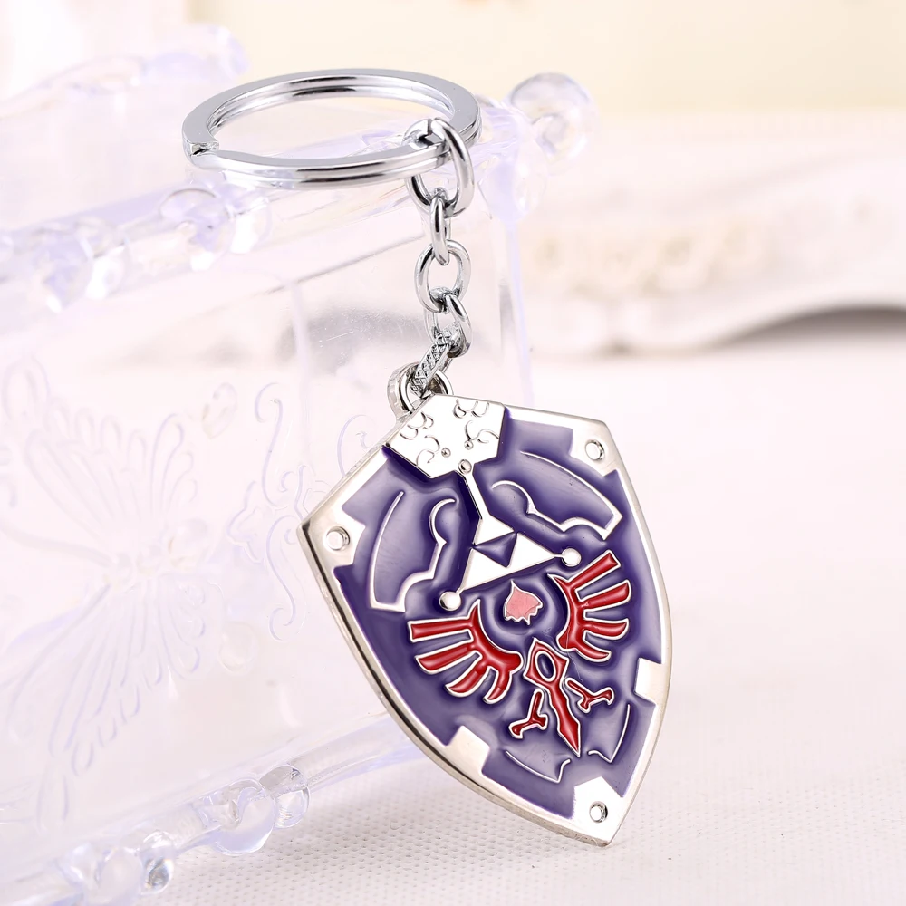 12pcs/lot The Legend of Zelda Hylian Shield Keychain Metal Key Rings