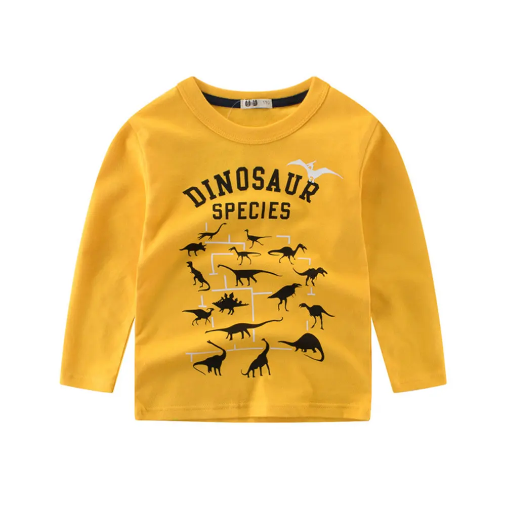 

2018 Winter Kids Tshirt Baby Boy Girls Clothes Cotton Children T-shirts for Dinosaurs Pattern Long Sleeve Tops Boys T Shirts