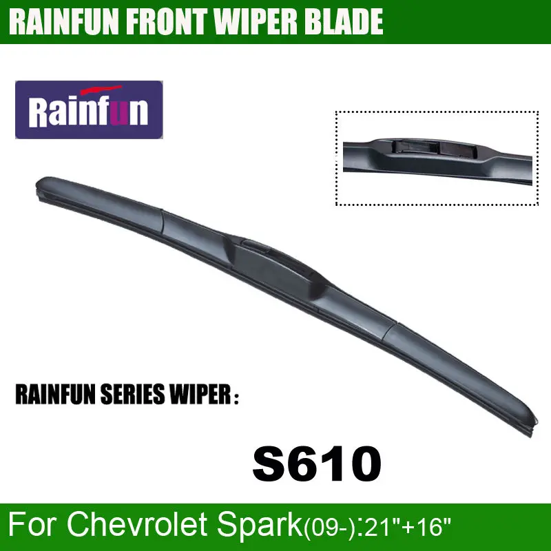 RAINFUN 2"+ 16" Специальный автомобиль стеклоочистителя для Chevrolet Spark(09-), резиновые автомобильные стеклоочистители автоматический стеклоочиститель, 2 шт. в партии