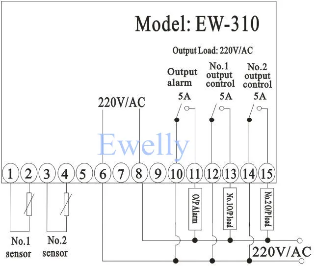 Многоступенчатая система цифровой регулятор температуры EW-310