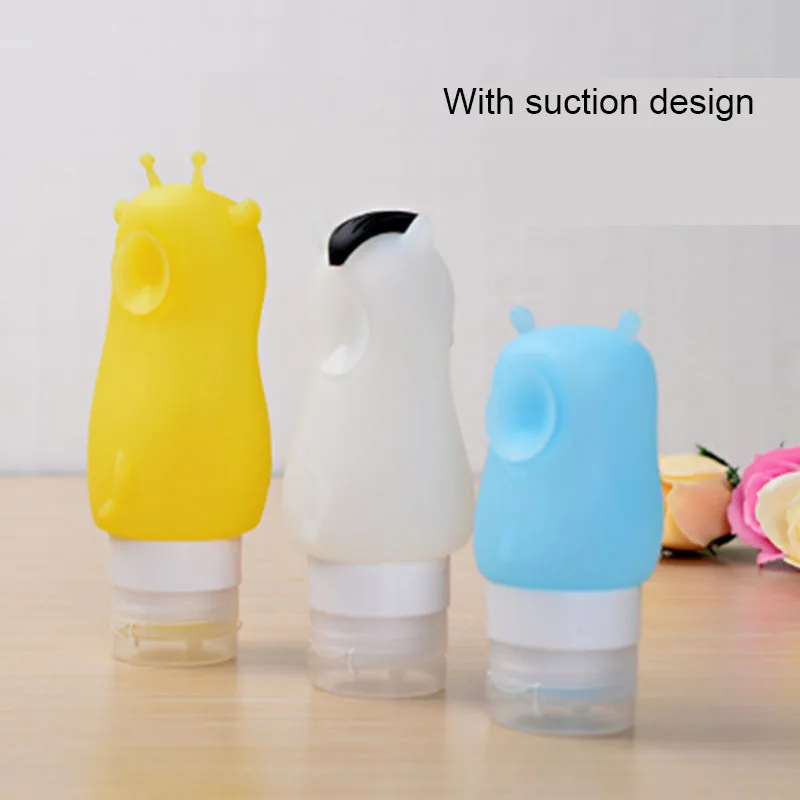 3 упаковки присоска типа нажимной силиконовый бутылка для путешествий портативный герметичные туалетные бутылочки контейнеры для шампуня косметические