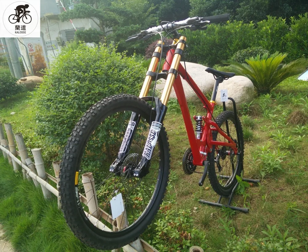 Cheap Kalosse 20mm barrel shaft  Full suspension frame  24/27/30 speed DIY  colors  Downhill DH 26*2.35inch mountain bike 2