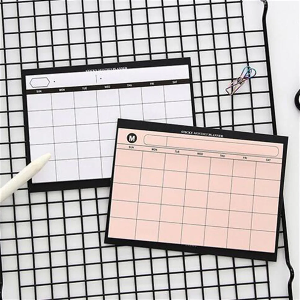 

Ellenmar Cute Portable Notepad School Student Self Adhesive Desk Weekly Planner Memo Pad Fine Time Organizer Stationery Supplies