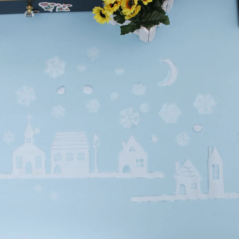 LESUPERAY Рождественский магазин украшение для окон настенная фотообои Город|wall decor