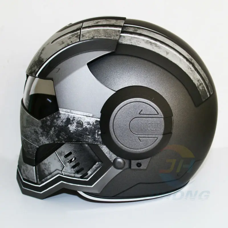 Masei матовый серый военный автомат мужской женский Железный человек шлем мотоциклетный полушлем с открытым лицом шлем ABS шлем мотокросс