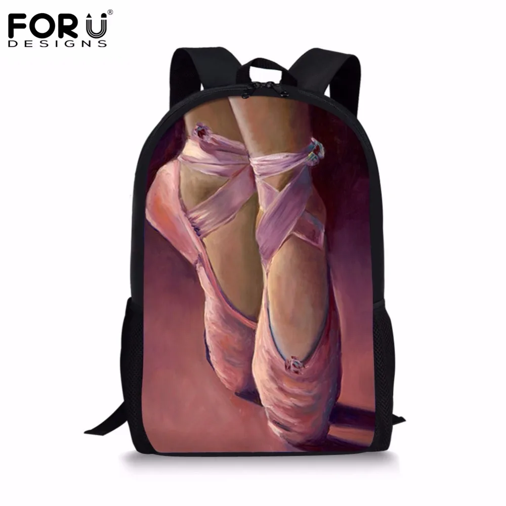 

FORUDESIGNS Cartoon Ballet Dancing Girl Backpack for Teenage Girls Women Travel Bag Laptop Backpack Canvas Children School Bags