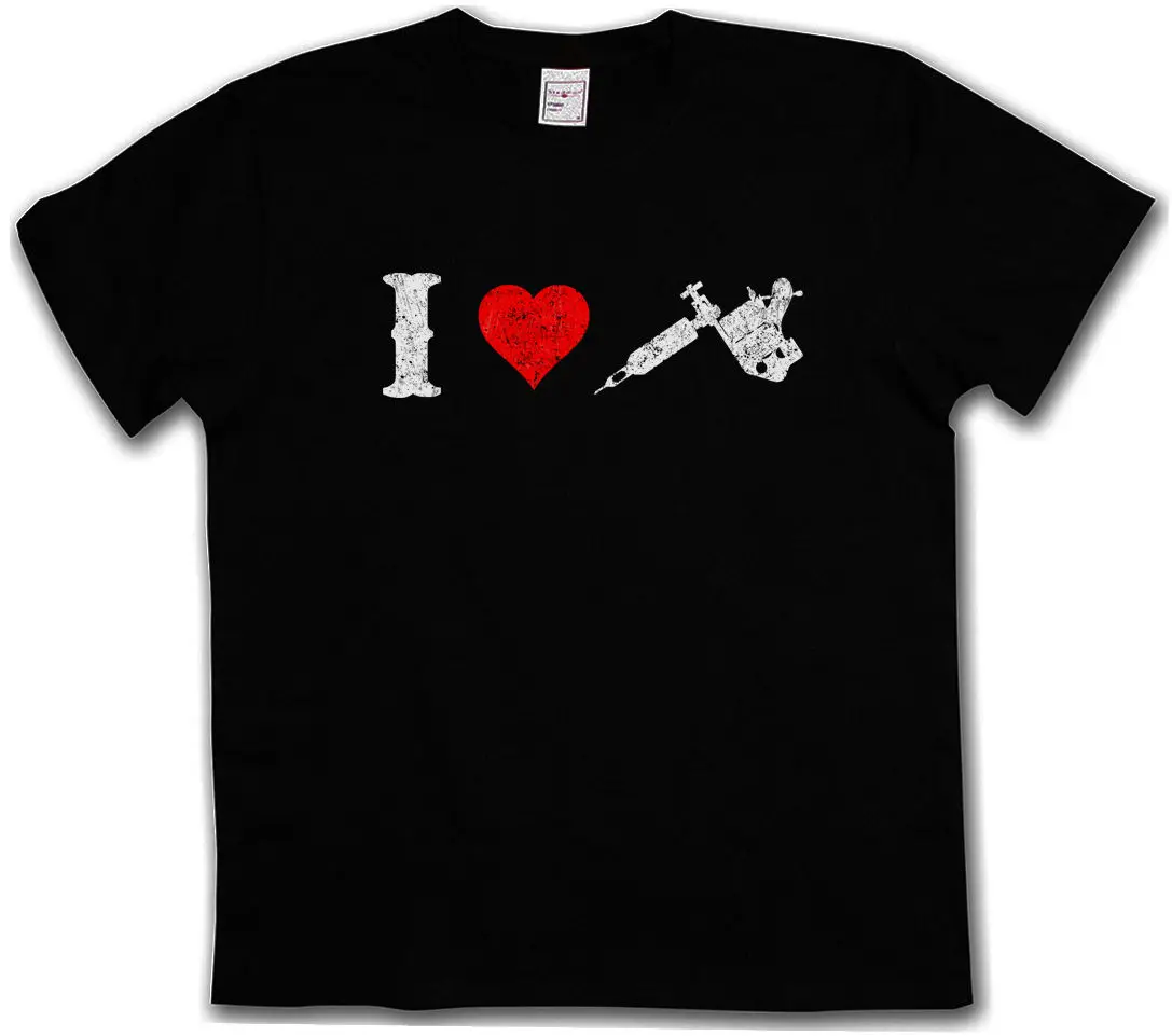 

I LOVE TATTOO GUN LOGO T-SHIRT - Tatowiermaschine Tattoo Artist Machine T-Shirt