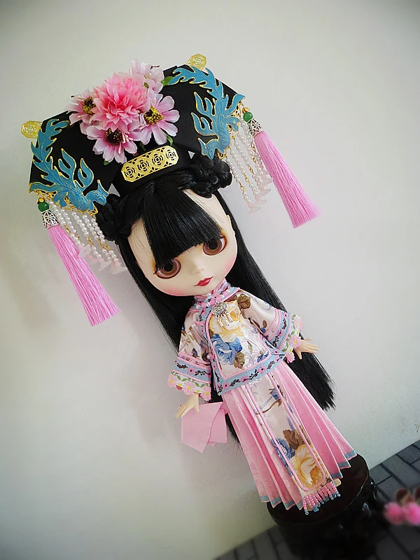 2 шт./компл. изысканный китайский древний костюм для blyth kurhn licca 1/6 bjd кукла розовый Топы+ платье для кукол Аксессуары Одежда для куклы