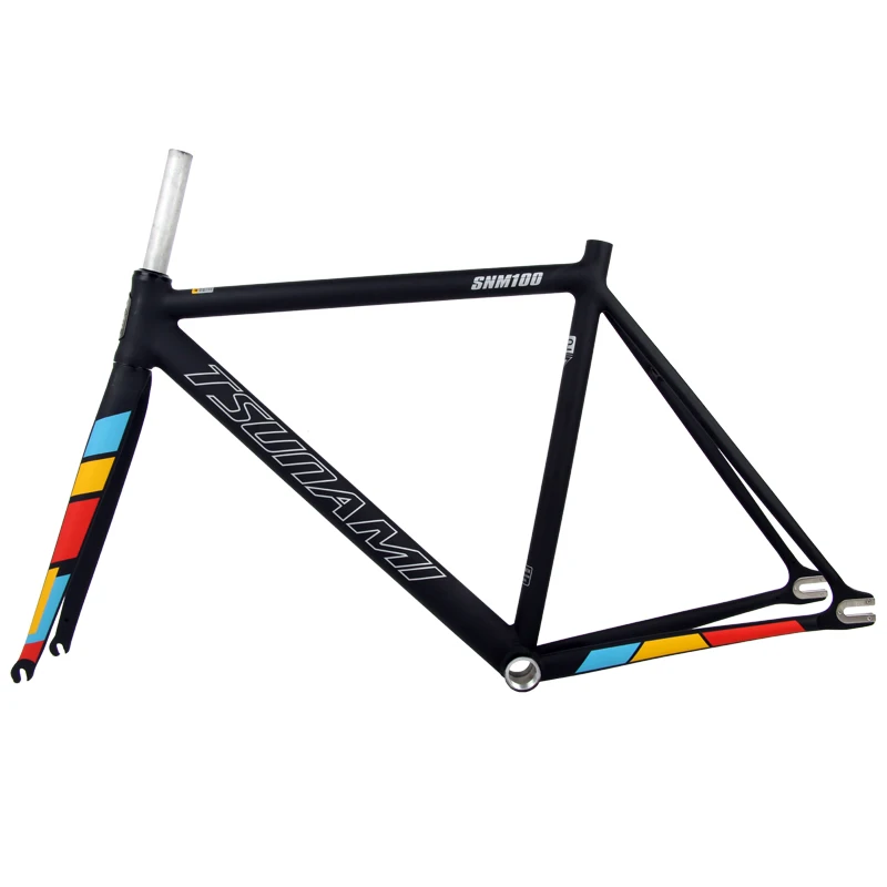 Discount TSUNAMI Fixed Gear Bicycle Frameset 50cm 52cm 54cm Aluminum racing track Bike Fixie frame Track Frame 3