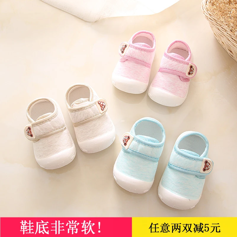 

spring autumn baby's rubber soft bottom anti slip hook & loop totem toddler shoes soles very soft boys girls infant shoes