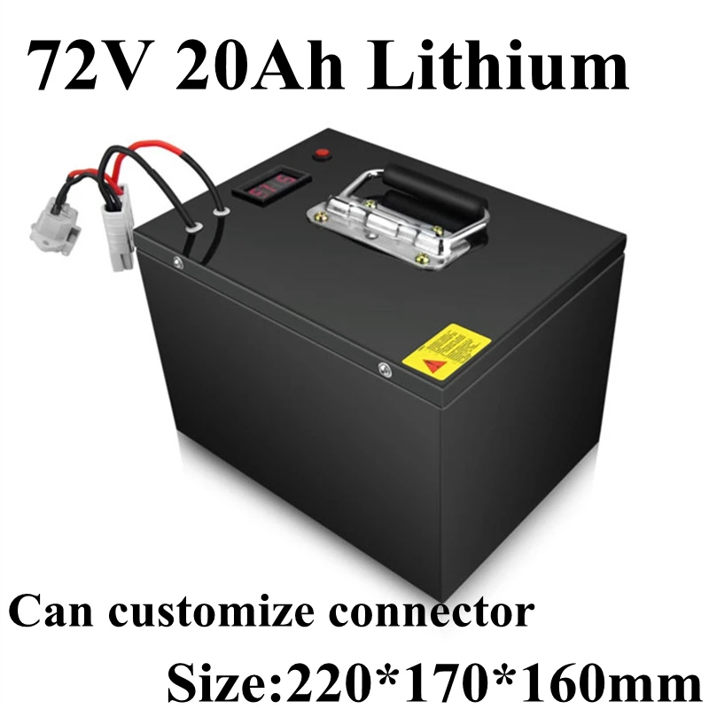 

Waterproof 72v 20ah Lithium Ion Battery Pack Li Ion 18650 BMS for 3000w Electric Scooter E-bike Motorcycle AGV + 3A Charger