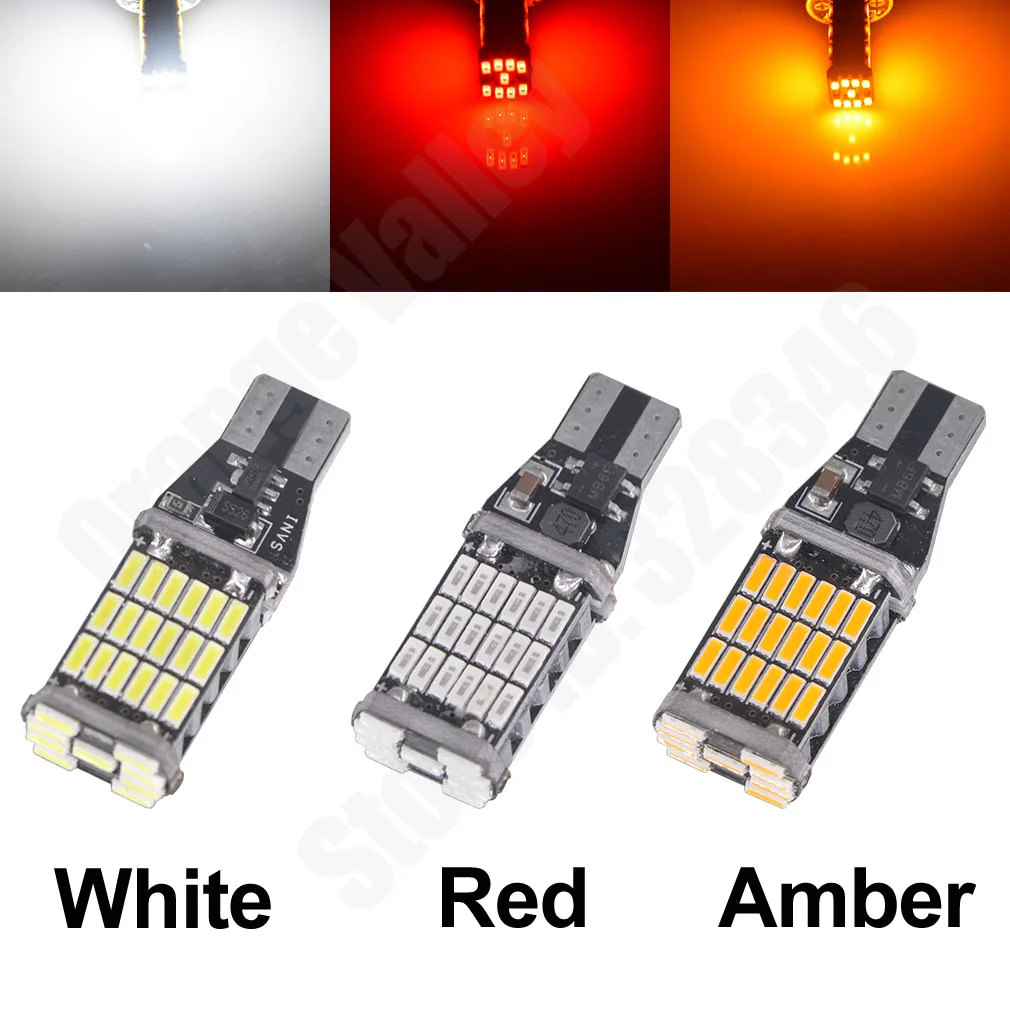 10 шт супер яркий T15 W16W 45 SMD светодиодный 4014 Авто Canbus Обратный лампы стоп Резервное копирование Реверсивные огни лампы