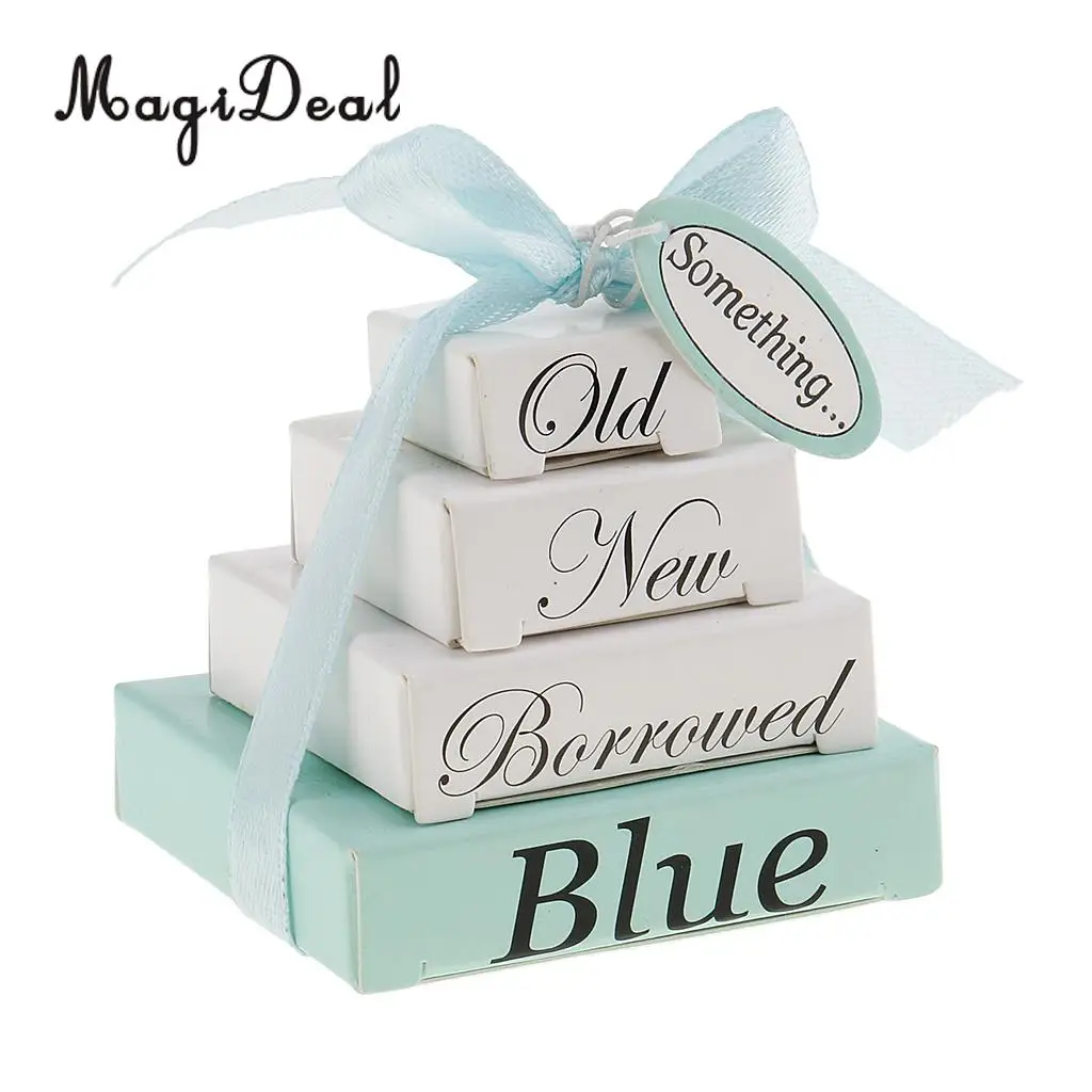 MagiDeal Mini Nesting Something Old New Borrowed Blue Wedding Planner Note Pads Boxes