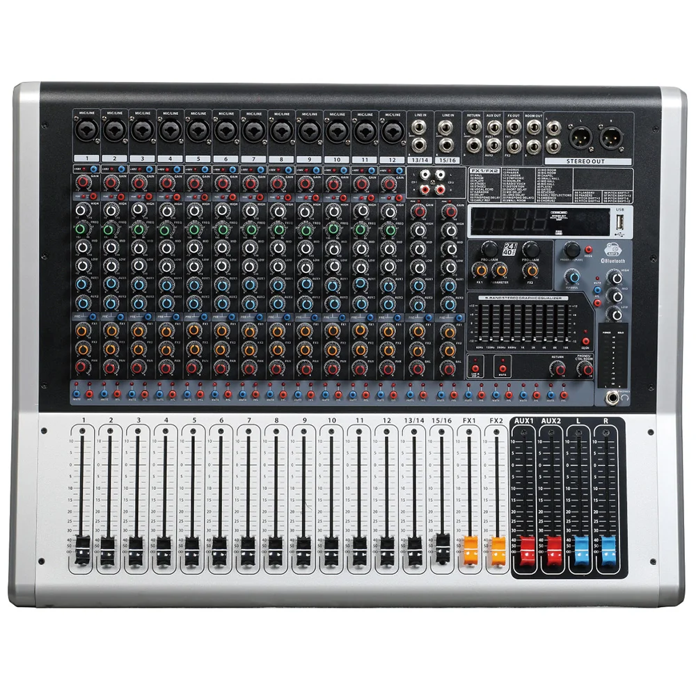 US $420.00 Mixing Console Recorder 48 V Phantom Power Monitor AUX Effect Path 816 Channel Audio Mixer USB Comes With Power Amplifier KC