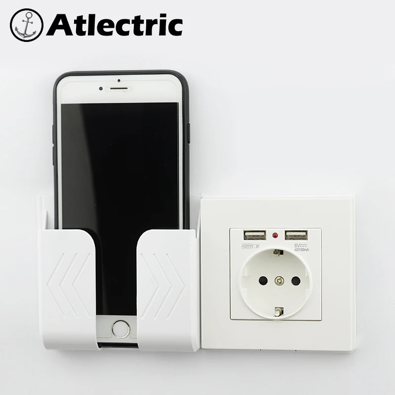 

Atlectric 16A EU Russia France Socket Power Outlet Dual USB Port Wall Adapter Charging 2A Wall Charger Adapter USB Socket