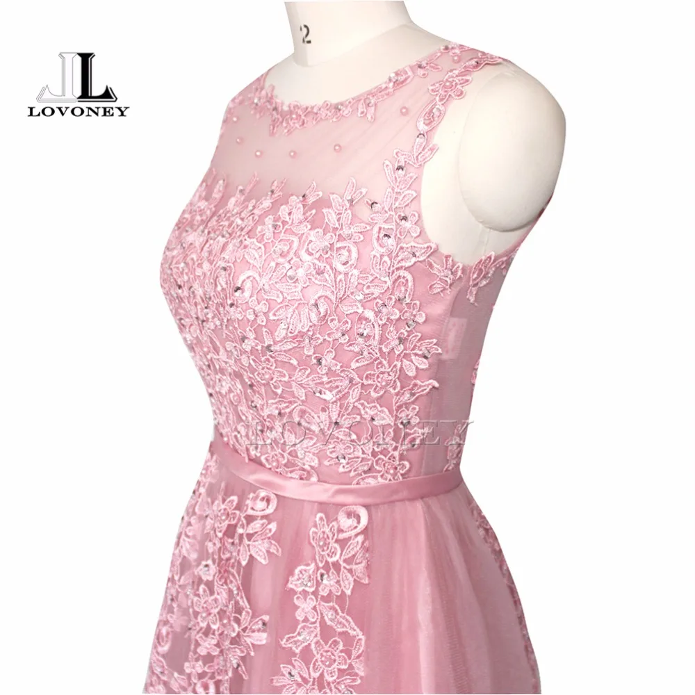 Lovoney m239 line рукавов чай длины короткие пром dress с аппликациями бисероплетение