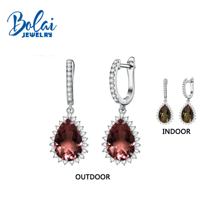 Bolaijewelry, изменение цвета, зултанит, серебро 925 пробы, капля воды, серьги для женщин, драгоценный камень, хорошее ювелирное изделие, юбилей