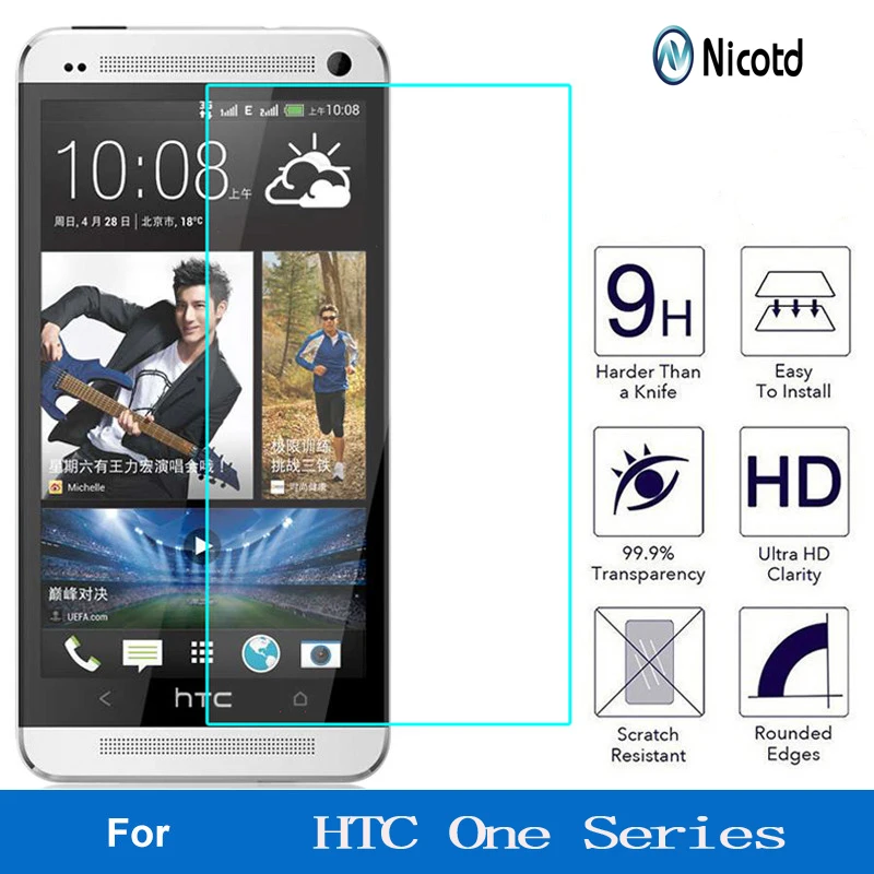 Защитное стекло Nicotd 9H закаленное для HTC Desire 510 610 626 One M7 M8 M9 M10 E8 X9 A9 E9 Plus защитная