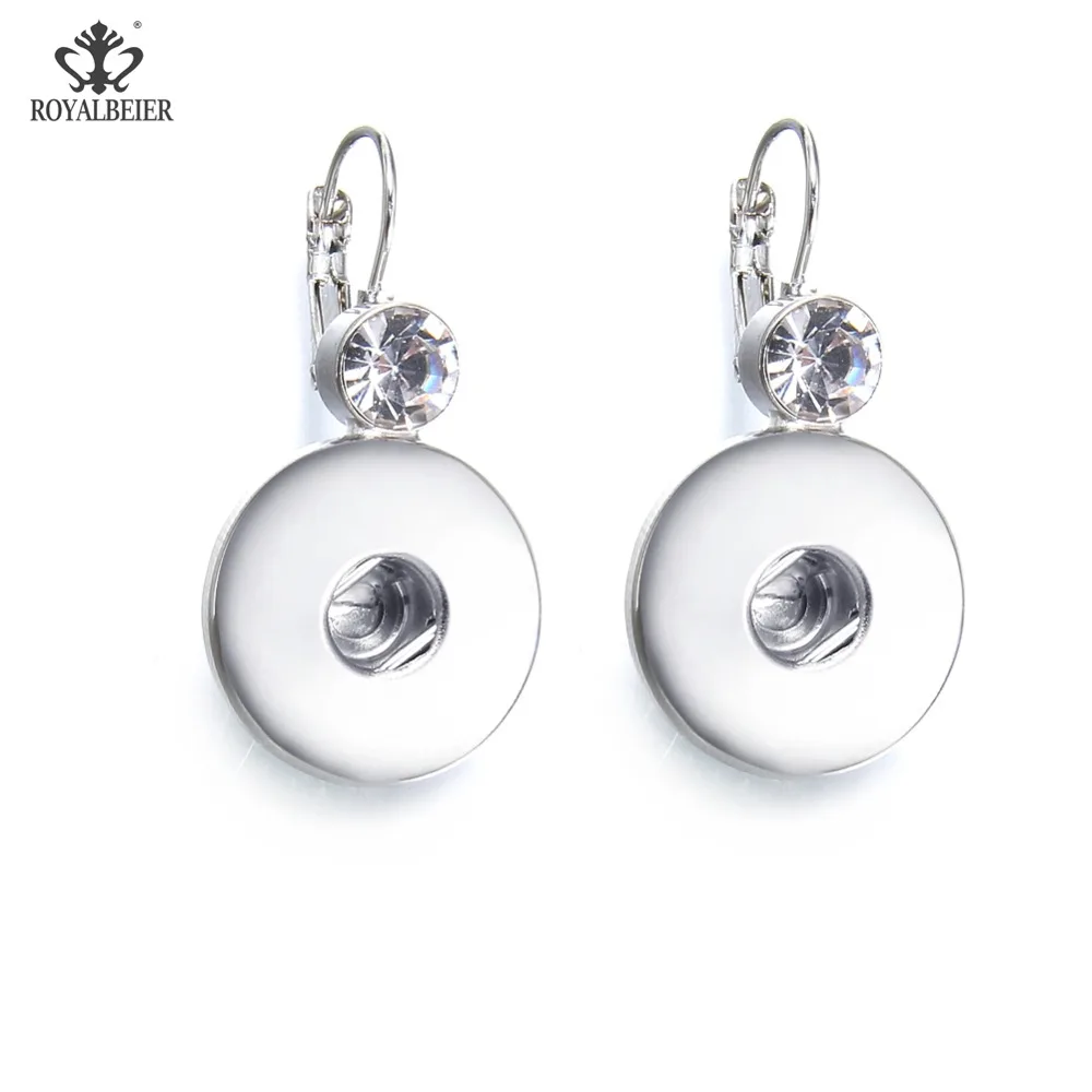 

ROYALBEIER New Arrivals Rhinestone Snap Buttons Charms Earrings Eardrop Fit 12mm/18mm Snap Button Snap Earrings Snap Jewelry