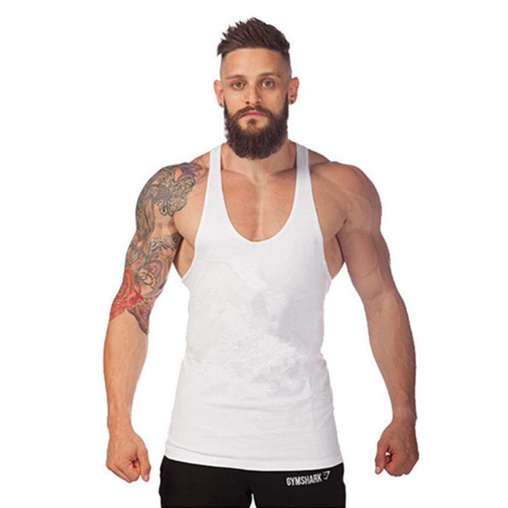 Hot Men Bodybuilding Tank Top Gym Tops Sport Vest Fitness Mens Wrestling Singlet Undershirt