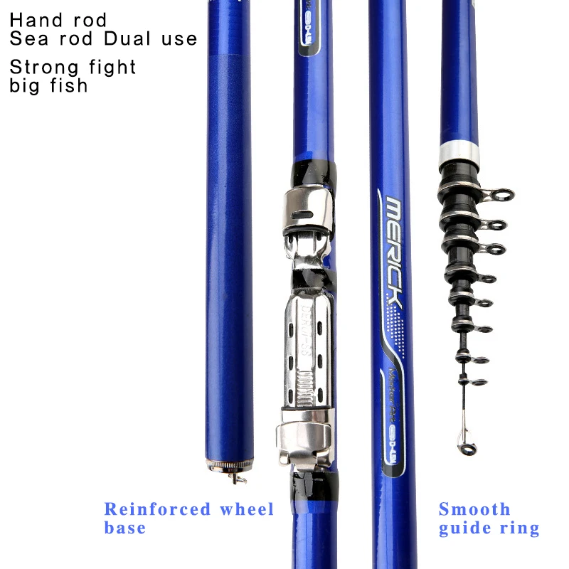 

BlUE 3.6m - 6.3M Rock Spinning Fishing Rod 99% Carbon Telescopic Fishing Stream Hand Rod Carp Rock Rod Spinning Rods