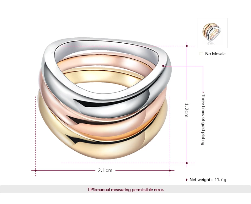 ROXI обручальное кольцо, набор для женщин, розовое золото, цвет bague acier, не пропускает кислород, pour femme, Мода, три кольца