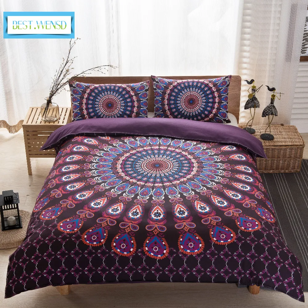 Best Wensed Cilected Bohemia Style Black White Duvet Cover Set Bed