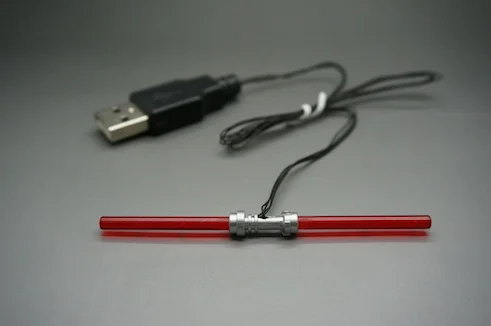 Лего лазерный меч оружие светодиодный доска «сделай сам» игры Детские игрушки охлаждающие осветительные детали с usb-портом, светодиодная подсветка, питание от USB - Цвет: Red Double-headed