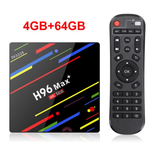 H96 MAX Plus Smart tv Box Android 9,0 tv Box 4 ГБ ОЗУ 32 ГБ/64 Гб ПЗУ Rockchip RK3328 4K H.265 USB3.0 2,4 ГГц WiFi IP tv set top box - Цвет: Only 4G64G