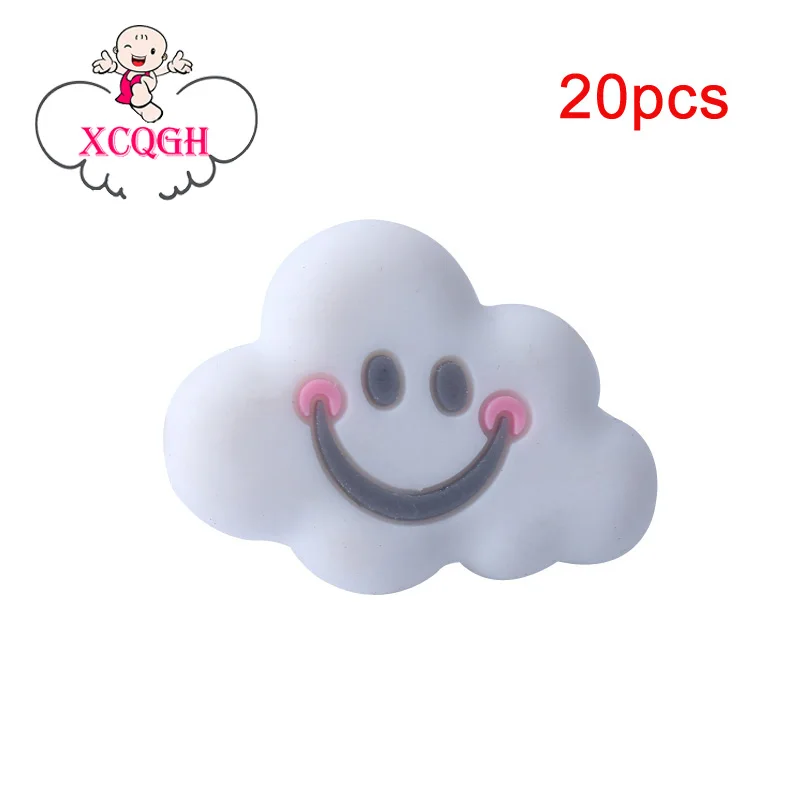 XCQGH 20 шт Силиконовое облако Прорезыватель Детские кусачки DIY Бусины Пищевой креативный облако детский Прорезыватель