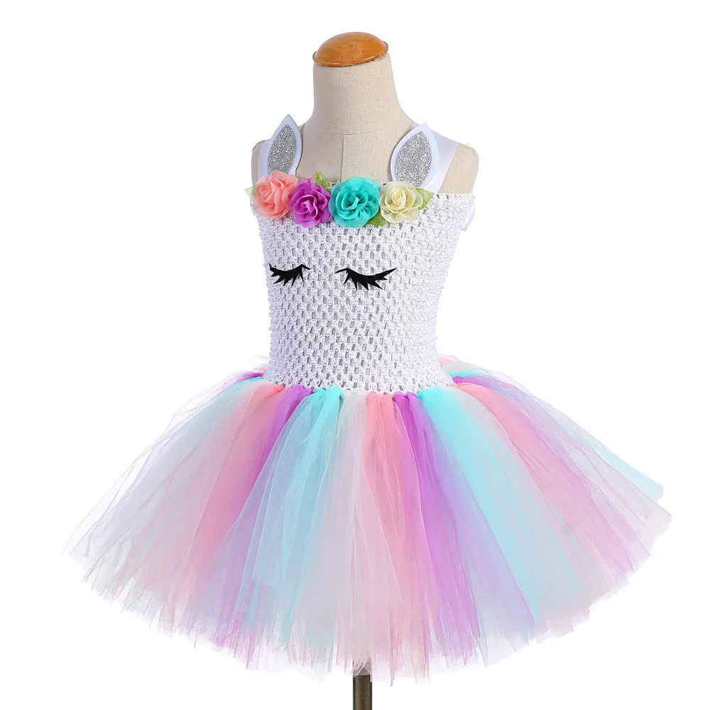 Единорог вечерние платье для девочек; Новинка пользовательские платье для куклы Детский костюм для косплея платья-пачки принцессы наряд