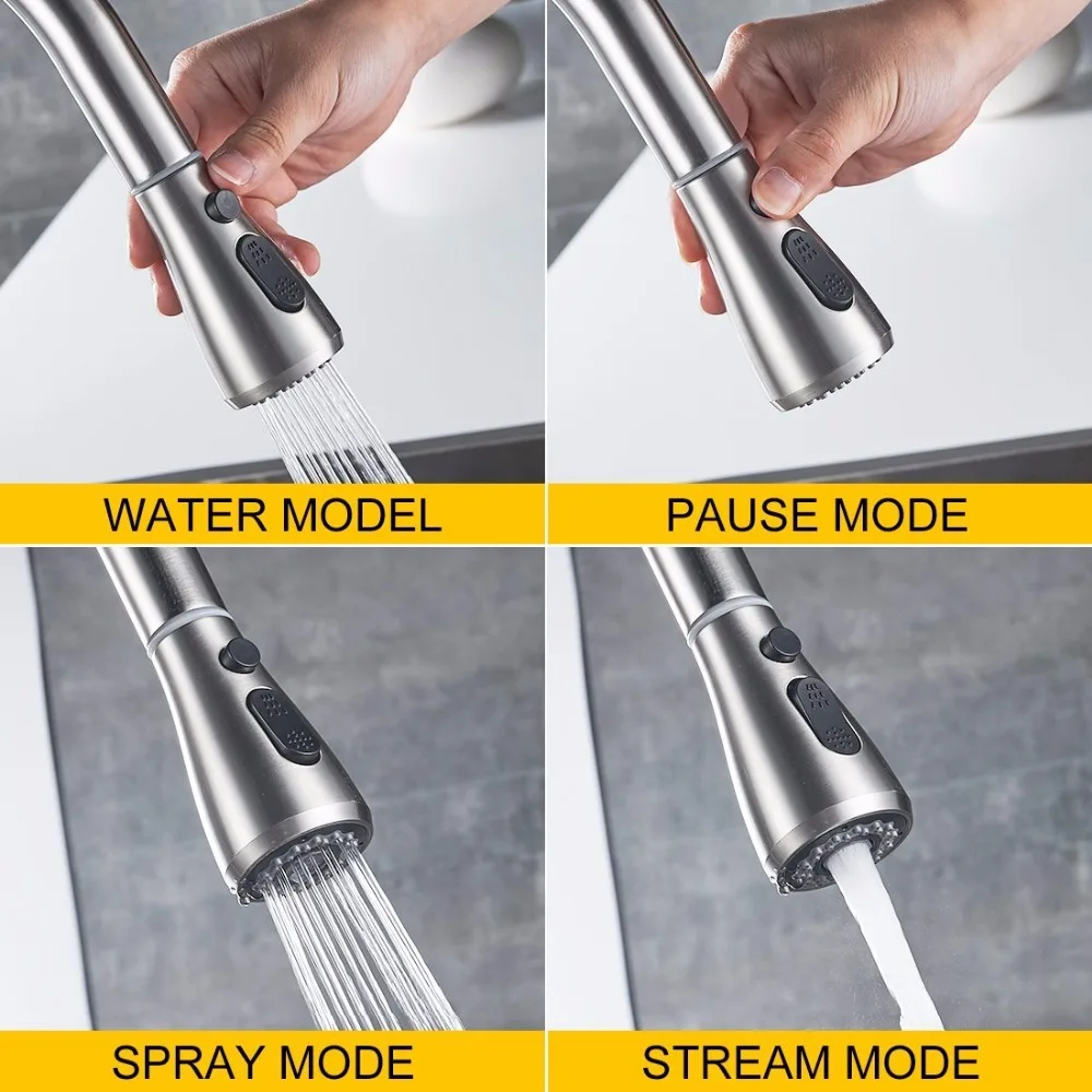  FLG Single Handle Kitchen Faucet Mixer Pull Out Kitchen Tap Single Hole Water Tap Cold and Hot Wate - 32823946115