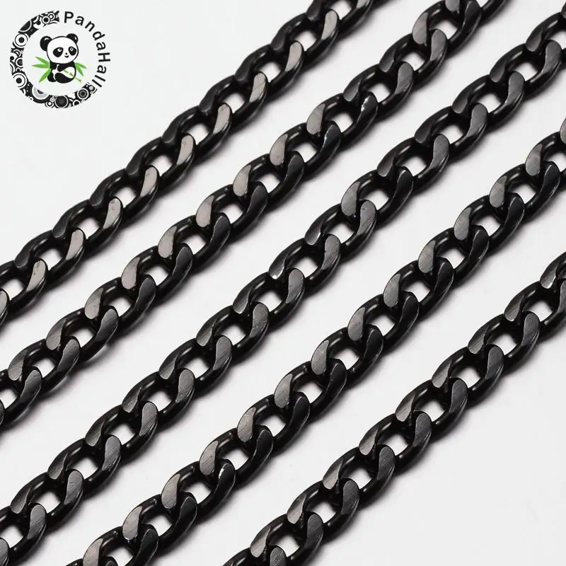 

Pandahall Oxidated in Black Aluminum Curb Chain, Lead Free and Nickel Free, Size: about Chain: 12mm long, 7mm wide, 2mm thick