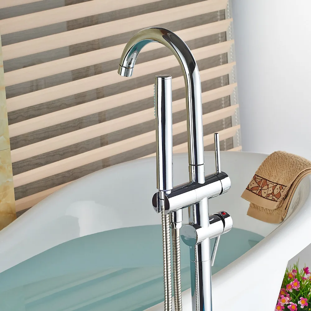 Wholesale-And-Retail-Polished-Chrome-Brass-Bathroom-Tub-Faucet-Floor-Mounted-Tub-Filler-W-Hand-Shower