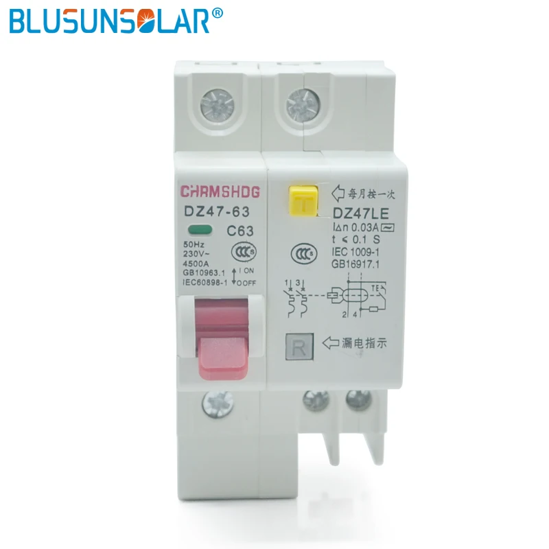 50 pec RCBO MCB 230V 1P + N 2P 3P автоматический выключатель остаточного тока с выключателем