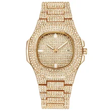 Модные часы из розового золота для женщин и мужчин, роскошные золотые кварцевые часы для пары, часы с календарем, часы со стразами, серебро