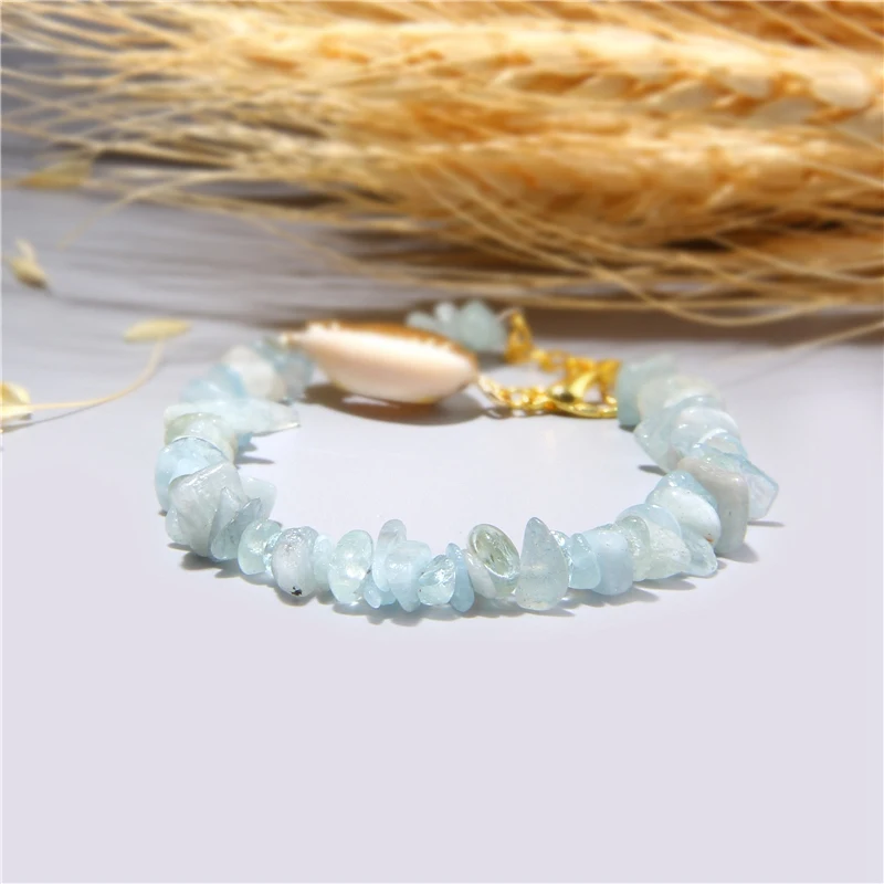 Cowrie Shell Bracelet Natural Stone Chips Crystal Seashell Hand Chain Bracelet for Women Femme Beach Jewelry Bohemian