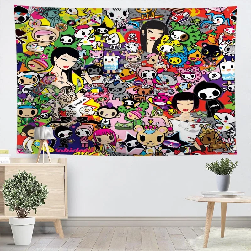

Custom Tokidoki Wall Tapestry Home Decoration Wall Carpet Rectangular Modern Printing Fabric Yoga Mat Blanket Tapestry