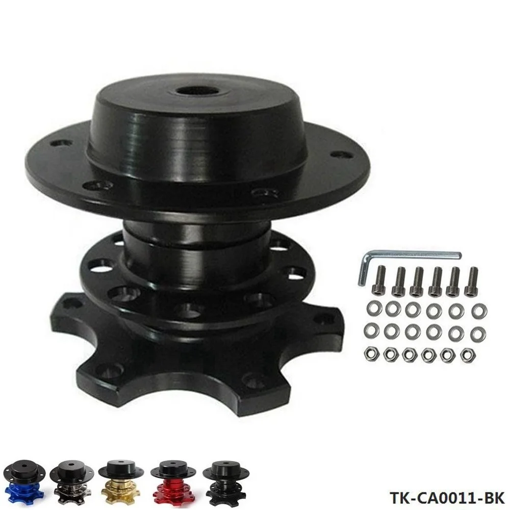 Steering Wheel Hub Adapter Quick Release Adapter Snap Off Kit with Screws Universal for 6-Bolt Steering Wheels Black