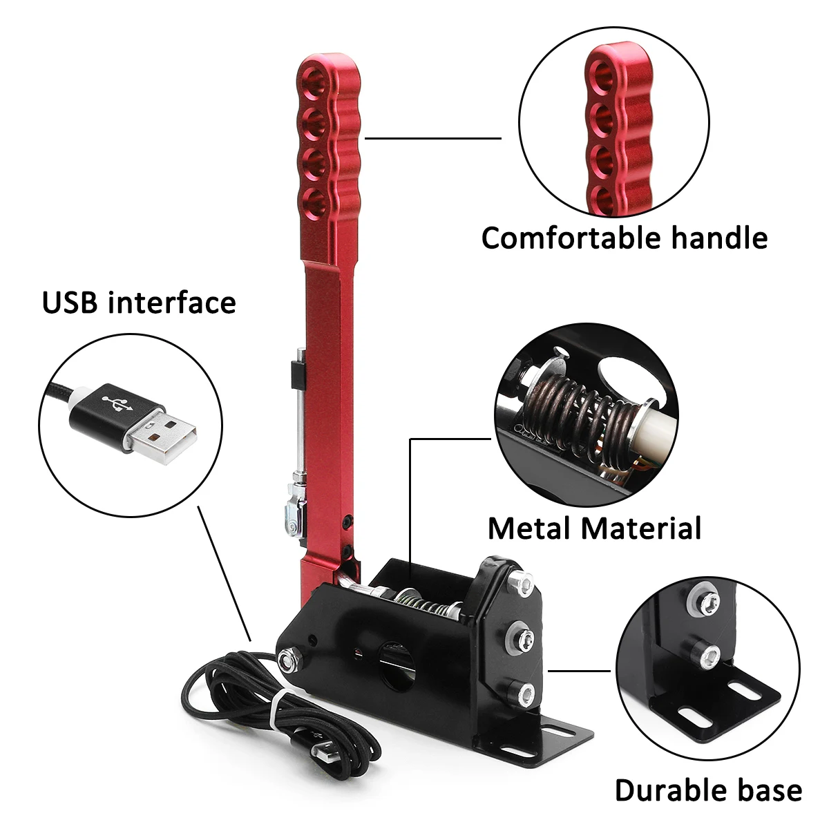 3 Color Universal-16Bit Hall Sensor USB Handbrake Drift Sensor Control Adjustable Height Clamp for G25 G27 G29 T500 DIRT-RALLY