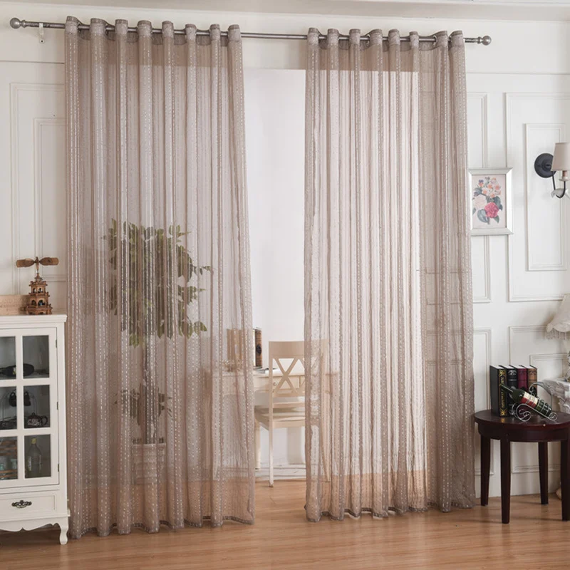 

Fashion Striped curtain Custom made& finished curtain window tulle curtain for living room Window screening