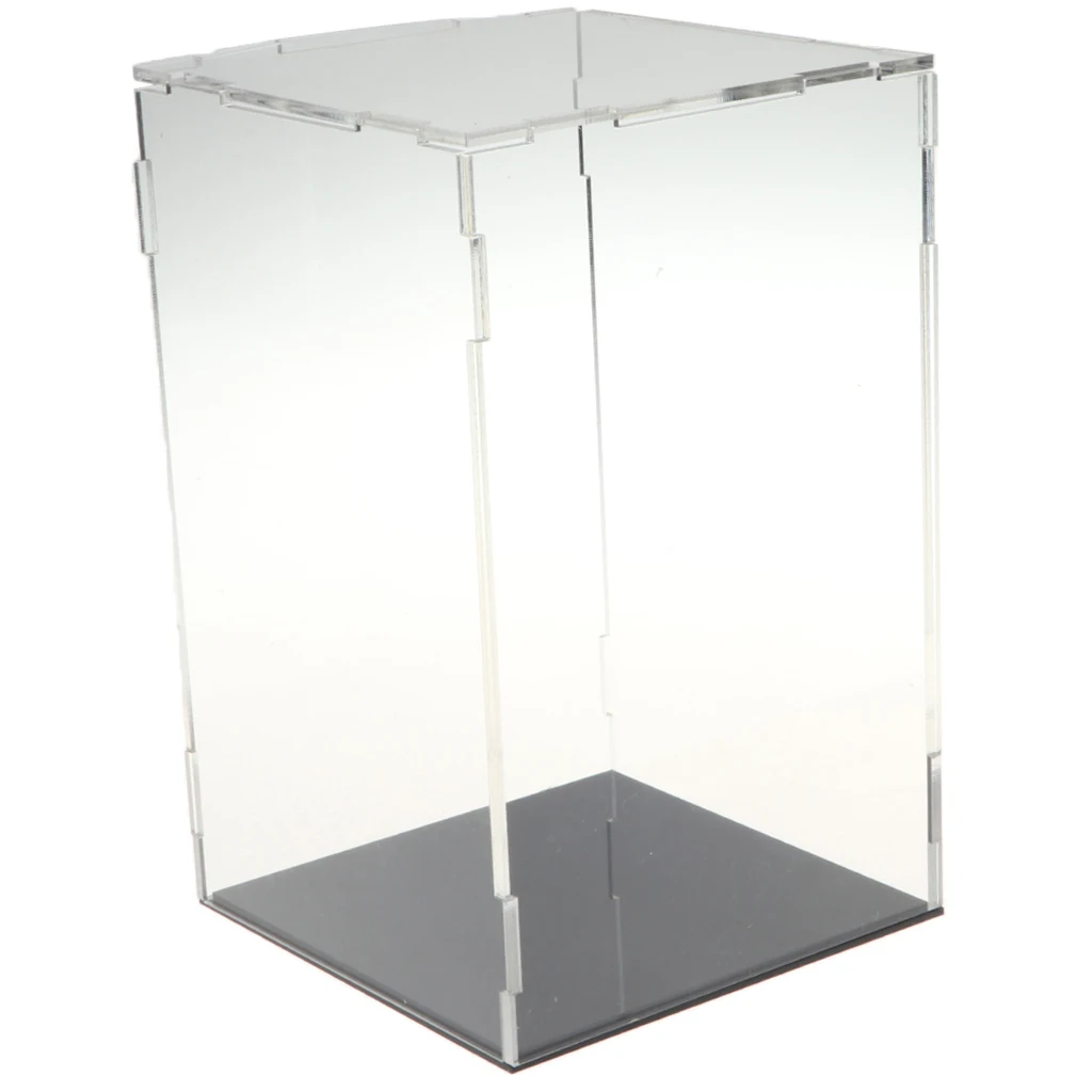 MagiDeal Clear Acrylic Display Box Dustproof Show Case with Black Base for Car Model Anime Figures