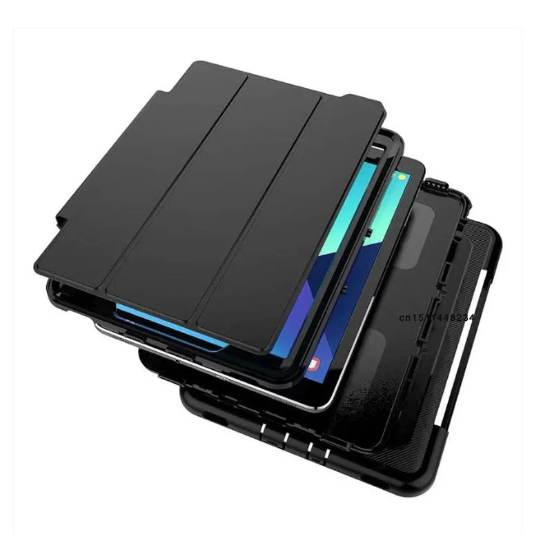 New Shockproof Flip stand Smart hard shell font b case b font For Samsung Galaxy Tab
