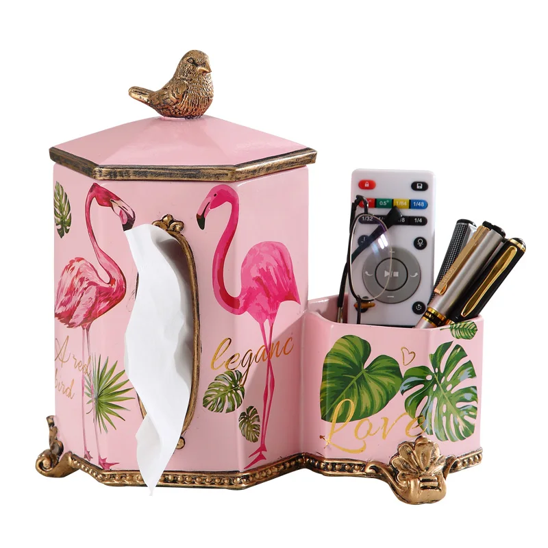 

European multi-function tissue box creative simple living room remote control desktop storage box Nordic style tray