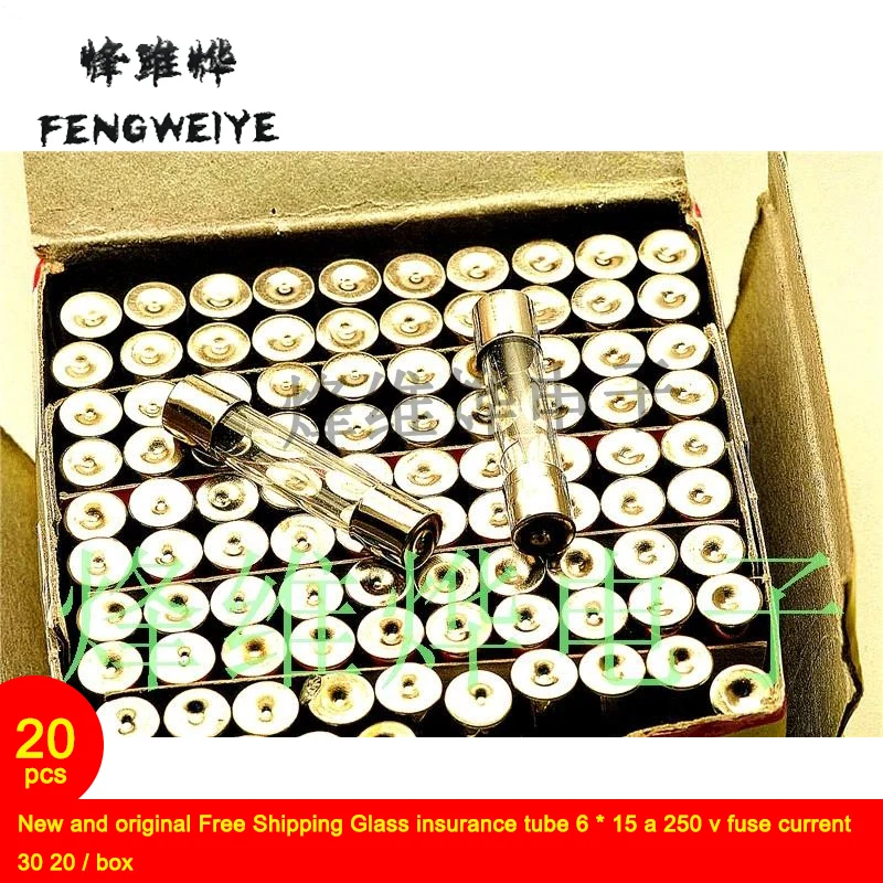 New and original Free Shipping Glass insurance tube 6 * 15 a 250 v fuse current 30 20 / box | Обустройство дома