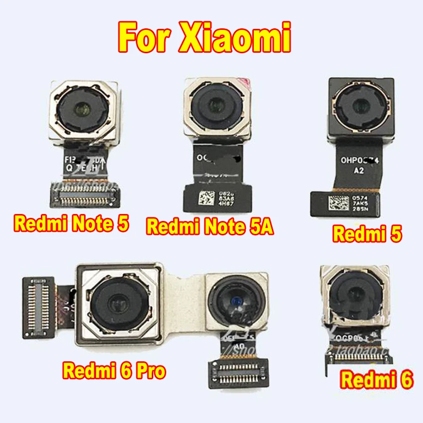 Оригинальная задняя основная большая камера, маленькая фронтальная камера, гибкий кабель, лента для Xiaomi Redmi Note 5 6 pro 5A 4X4