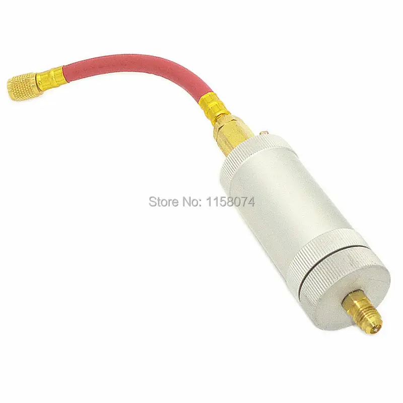 1/4SAE 134a 2 oz Oil Injector R134A R12 R22 Car A/C AC Oil&Dye oz Injection Tool In Line Oil Dye
