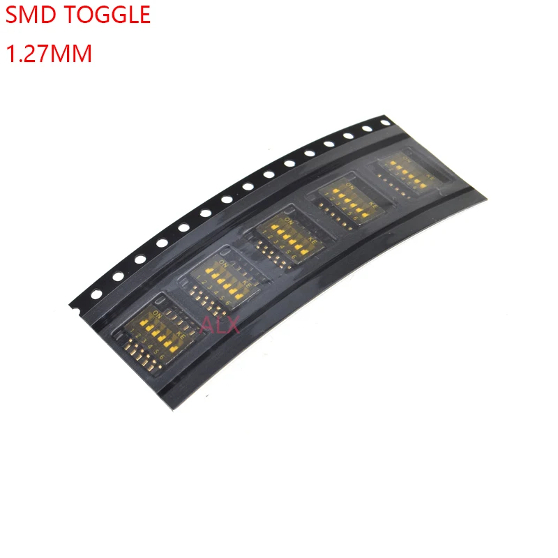 5 шт. Позолоченный SMD SMT 6 P разрядный тумблер двухрядный контактный шаг 1 27 | Выключатели -32879160864
